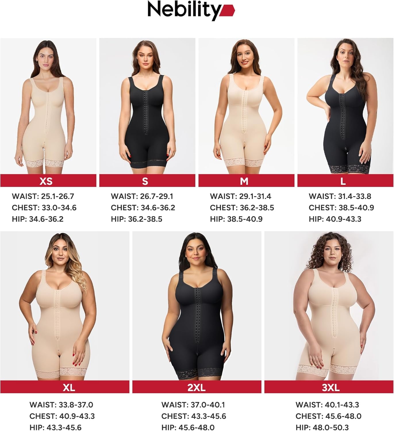 Detail of wireless chest support on all-in-one body shaper