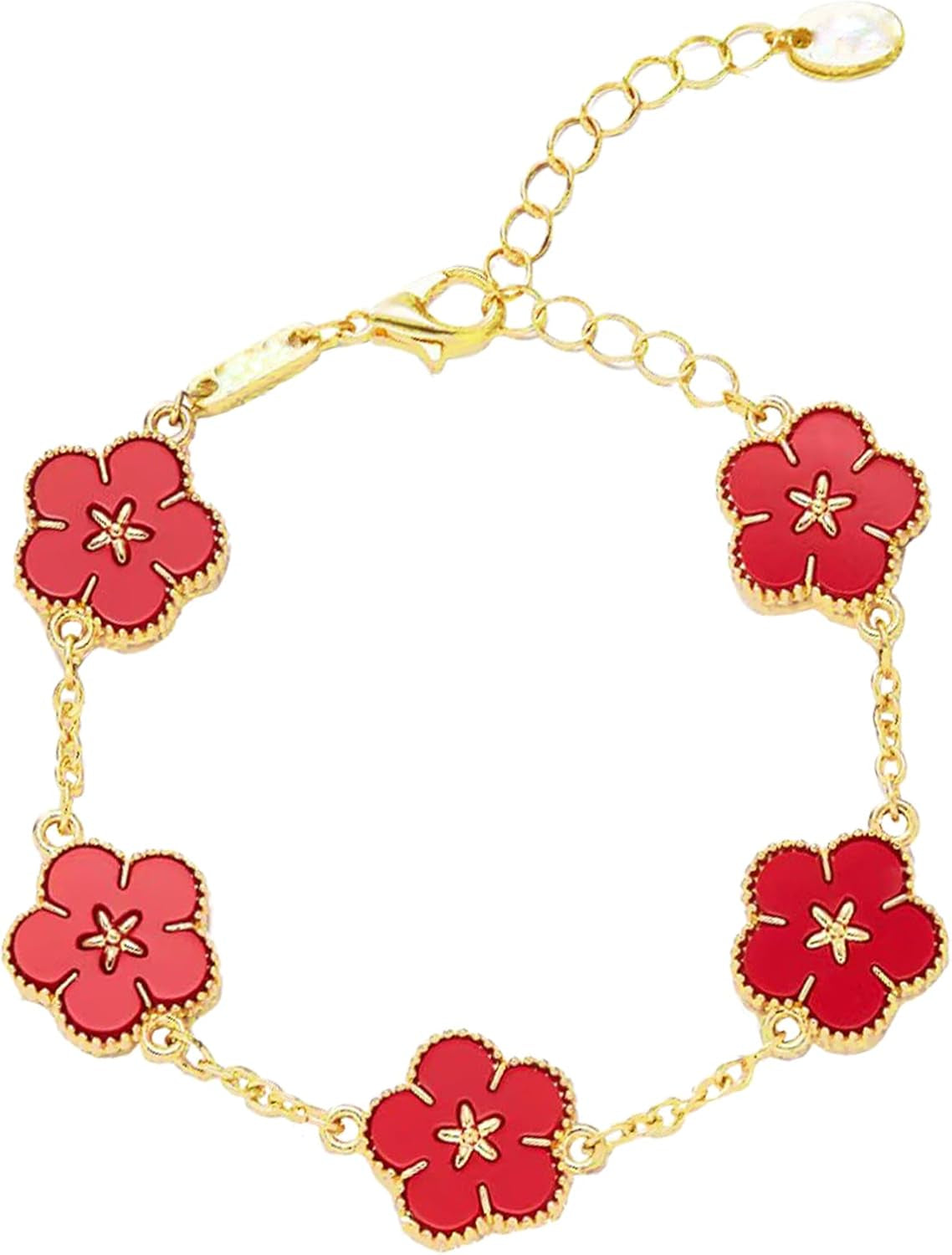 Four Leaf Clover Bracelet for Women Lucky 18K Gold Plated Stackable Jewelry Gift for Women Birthday Gifts for Girlfriend