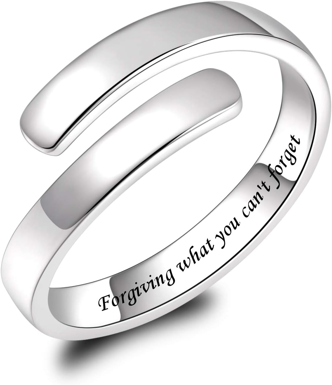 BEILIN 925 Sterling Silver Inspirational Jewelry Rings Adjustable Ring Personality Encouragement Gift for Teens Women