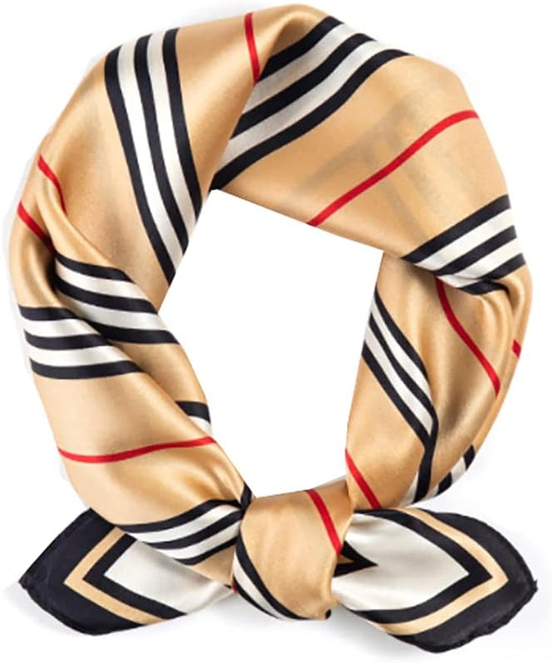 ANDANTINO 100% Mulberry Silk Scarf -21” Lightweight Square Neckerchief – Breathable Digital Printed Scarves with Gift Packed