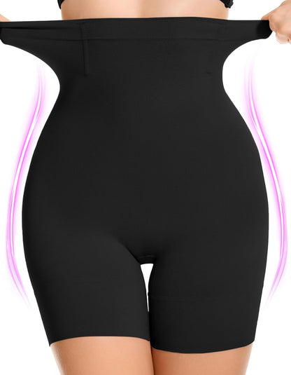 Woman wearing high waisted girdle shorts under clothing