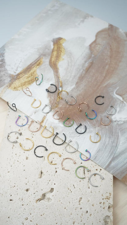 30Pcs 18G Hypoallergenic 316L Stainless Steel Fake Nose Hoop Rings for Women Fake Piercing Jewelry Hoop for Faux Lip Septum Colorful Nose Ring,8Mm/10Mm, Christmas,Birthday,Party,Wedding Jewelry