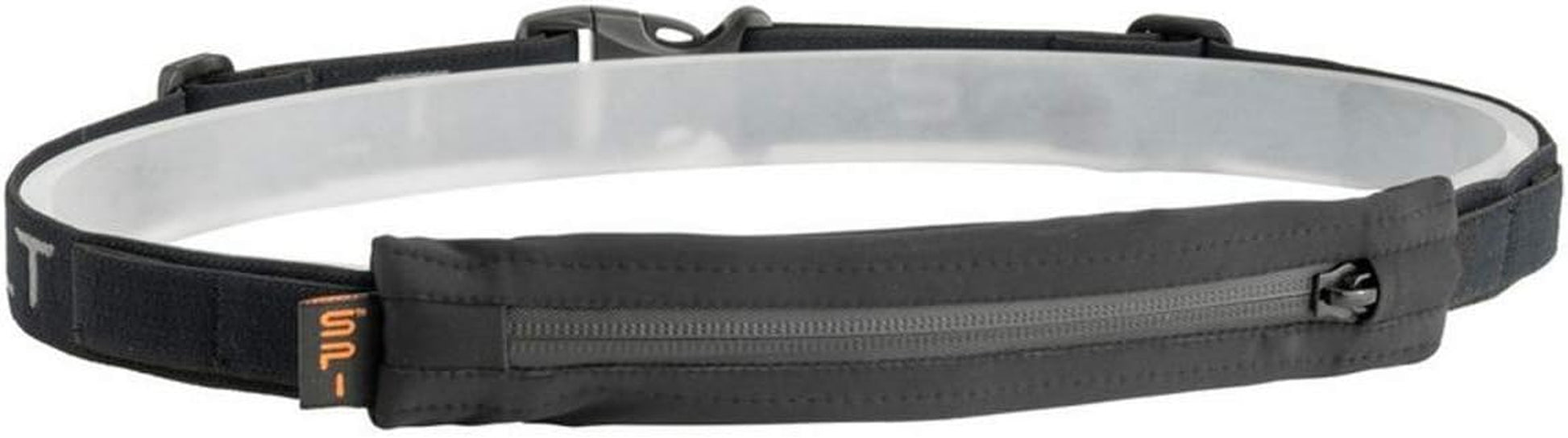 SPIbelt black running belt worn on runner waist during exercise