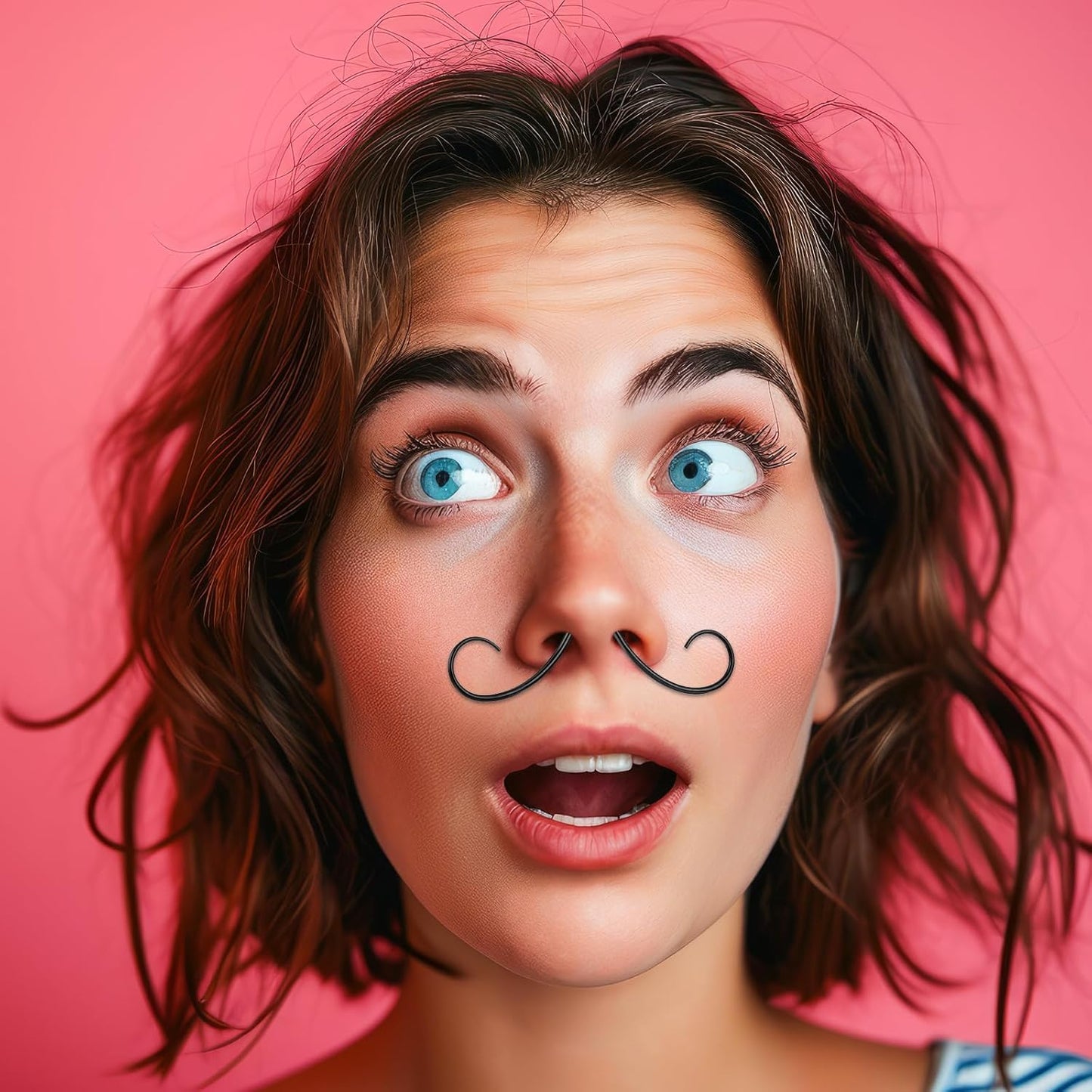 Mustache Septum Ring Black Septum Mustache Nose Ring Piercing Jewelry Surgical Steel Septum Piercing Hanger(16/14G)