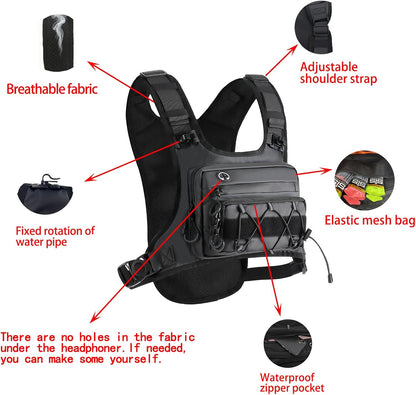 Close-up of adjustable breathable mesh shoulder straps on women's running vest