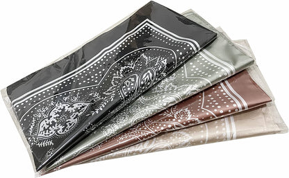 4Pcs Silk Feeling Scarf Square Satin Head Scarf for Women Neck Hair Scarves Wraps Headscarf Hair Bandanas Night Sleeping Wrapping, 26.5×26.5 Inches