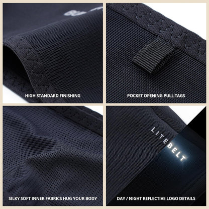 LiteBelt running belt side pockets for keys and cards
