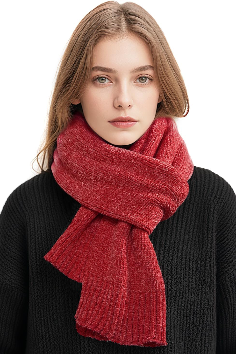 Pleneal Scarf for Women,Soft Chenille Winter Scarves, Womens Warm Thick Scarf for Cold Weather