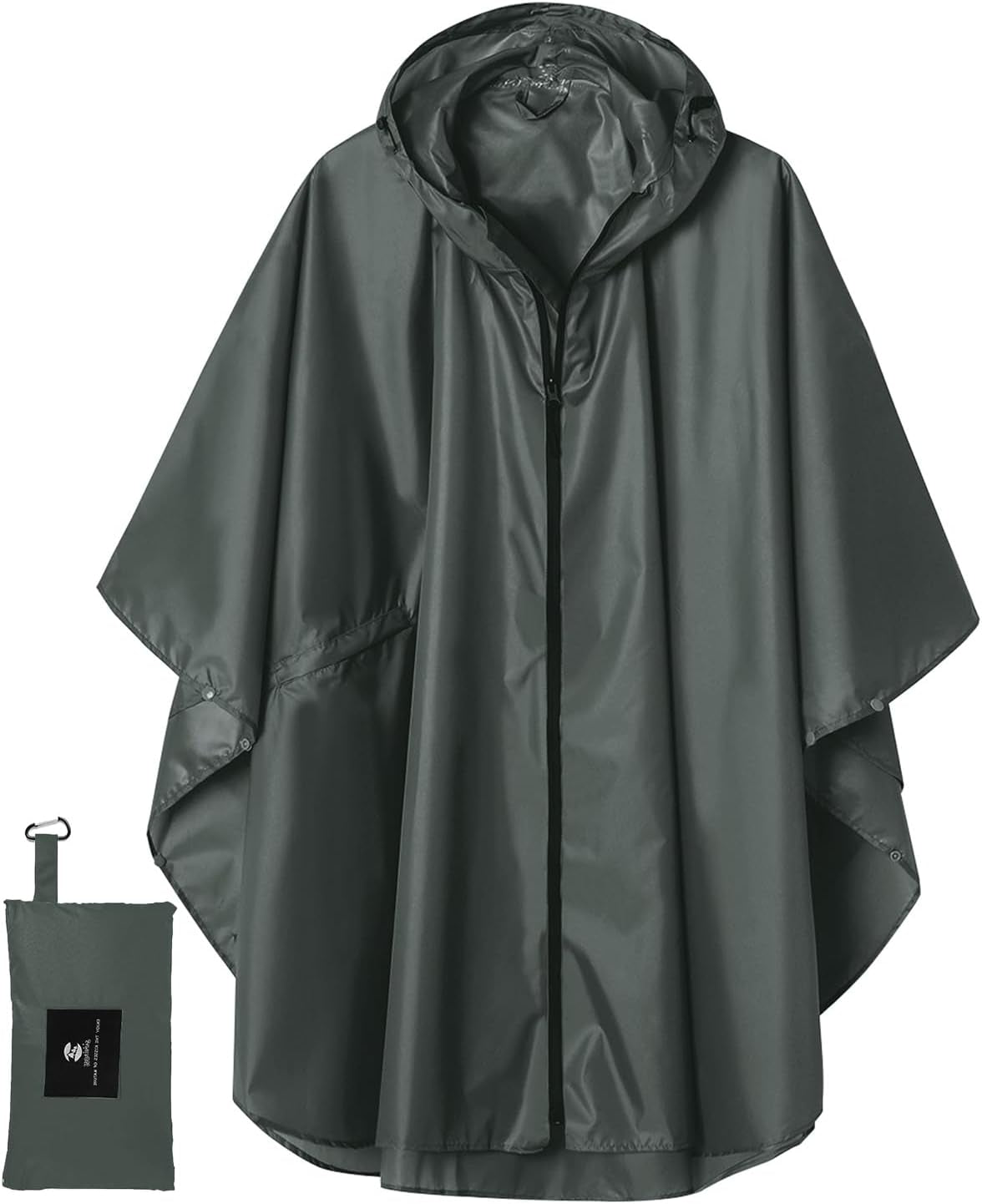 Saphirose Unisex Rain Poncho Waterproof Raincoat Hooded for Adults Women with Pockets