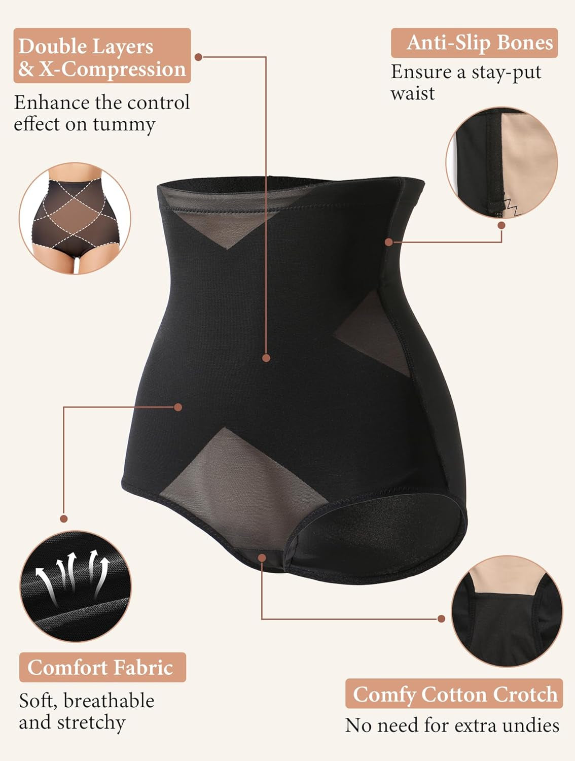Woman wearing tummy control shapewear panty girdle under dress