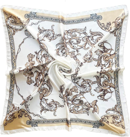 Julunar Silk like Head Scarf for Women - Satin Large Hair Scarves - 35" Square Silk Hair Wrap for Sleeping with Gift Packed