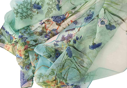 Pokeedioty Scarfs for Women Lightweight Scarves Elegant Floral Pattern Sheer Scarfs Shawls Wraps