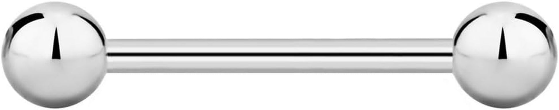 Forbidden Body Jewelry Nipple Barbell, Nipple Bars, Silver Nipplerings Piercing Surgical Steel 8G - 18G Straight Barbell Body Jewelry (Sold Individually)