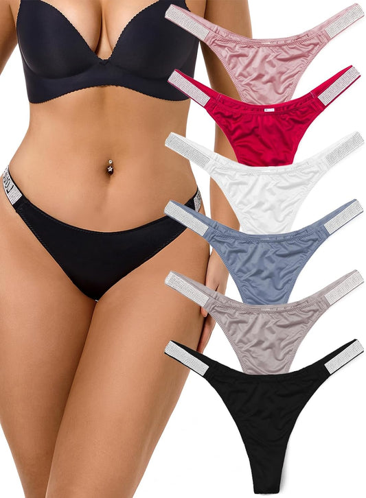 Rhinestone g-string thongs sparkly sexy design low rise front view