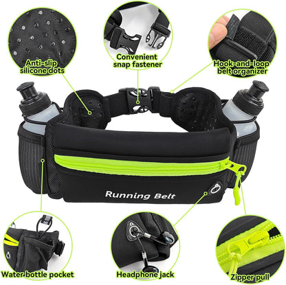 Woman wearing AXEN hydration belt during marathon running