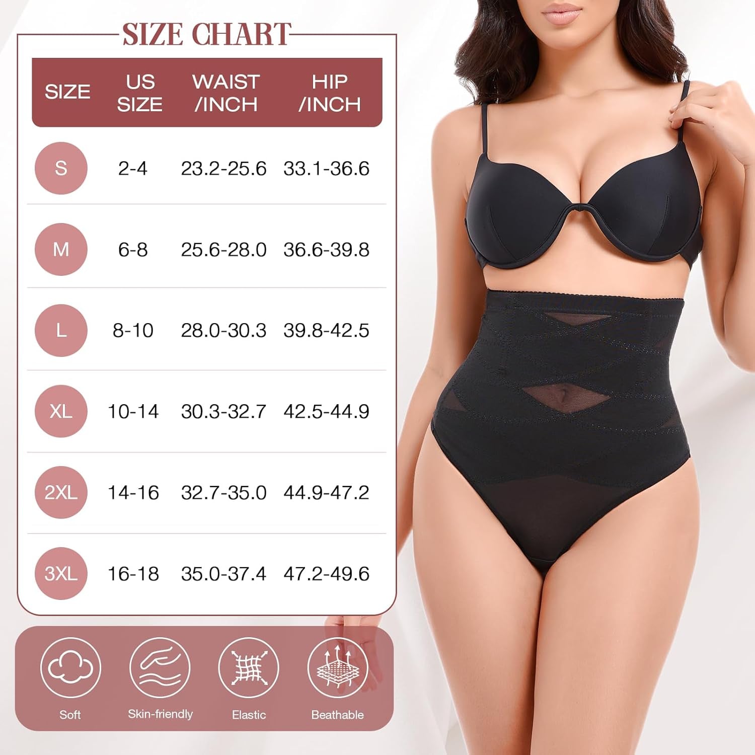 Comfortable seamless shapewear thong comfort feature close-up