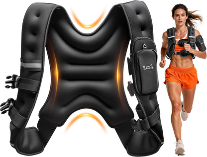 Woman wearing black weighted vest during outdoor running