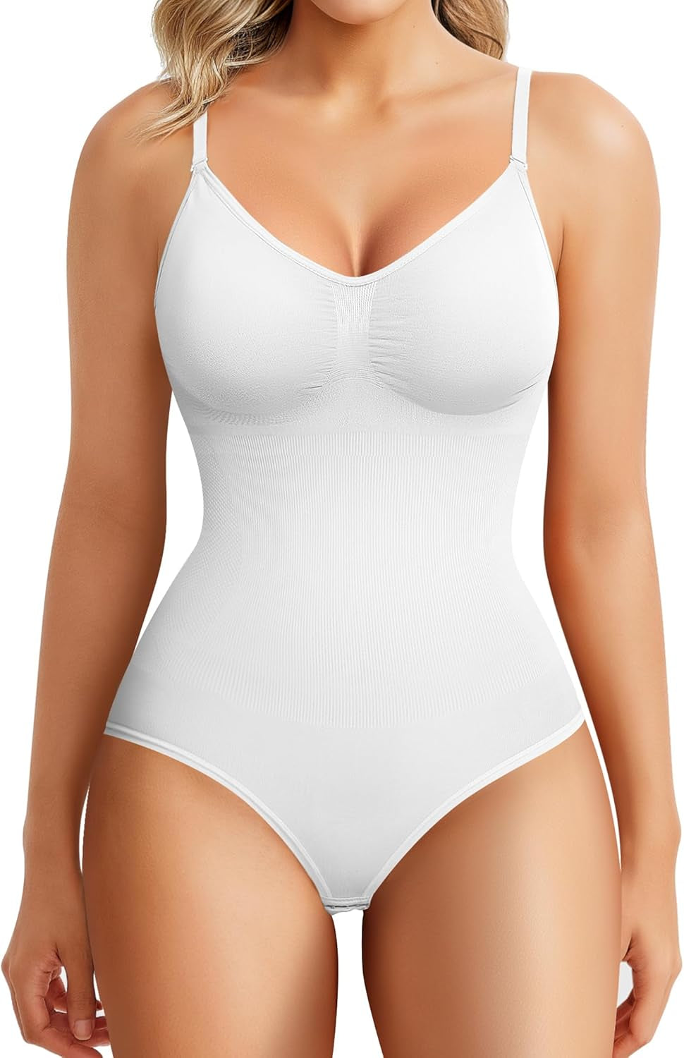 Seamless bodysuit tummy control shaper silhouette enhancement