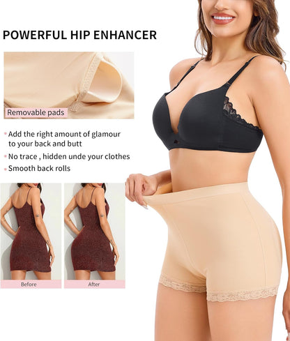 AOSBOEI shapewear boyshorts back view with padding