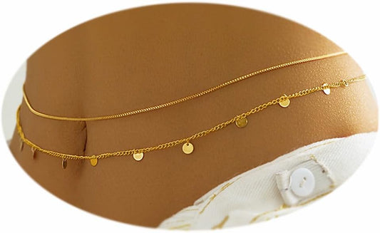 MODRSA Body Chain Belly Chain Silver Gold Waist Chain Body Chain Jewelry for Women Body Jewelry for Women Waist Chains Belly Chains for Women Chain Bra Lingerie