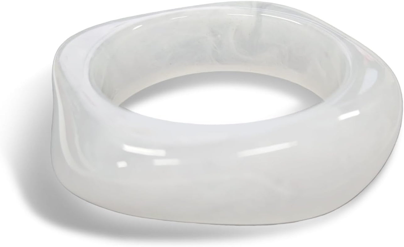 Chunky Acrylic Transparent Candy Color Geometric round Square Cuff Bangle Bracelet Set for Women Resin Wristband Statement Jewelry