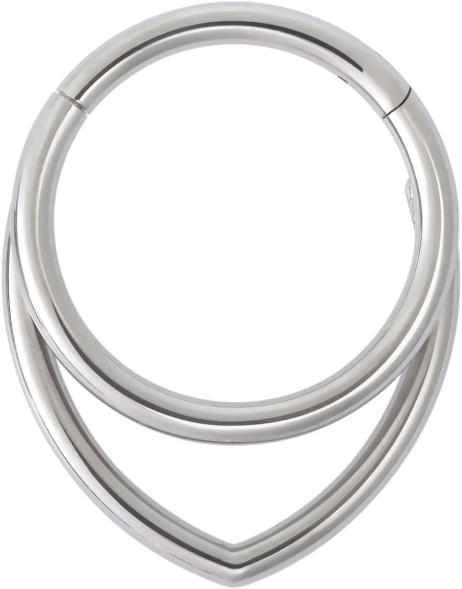 16G Titanium Septum Rings Double Septum Jewelry Daith Piercing Jewelry Silver Gold Hinged Segment Helix Clicker Piercing Jewelry 8 Mm 10 Mm Seamless Ring Hypoallergenic Jewellery for Her