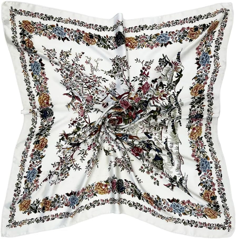 Julunar Silk like Head Scarf for Women - Satin Large Hair Scarves - 35" Square Silk Hair Wrap for Sleeping with Gift Packed