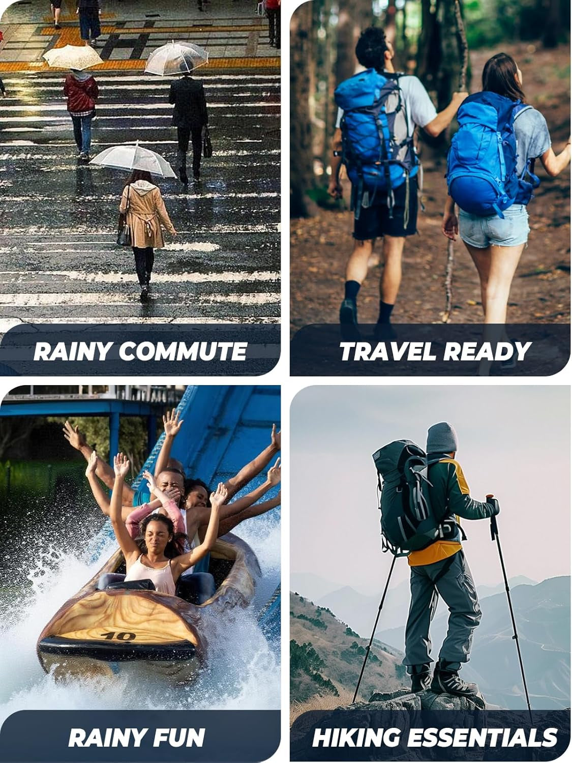 Person wearing waterproof rain poncho during rainfall