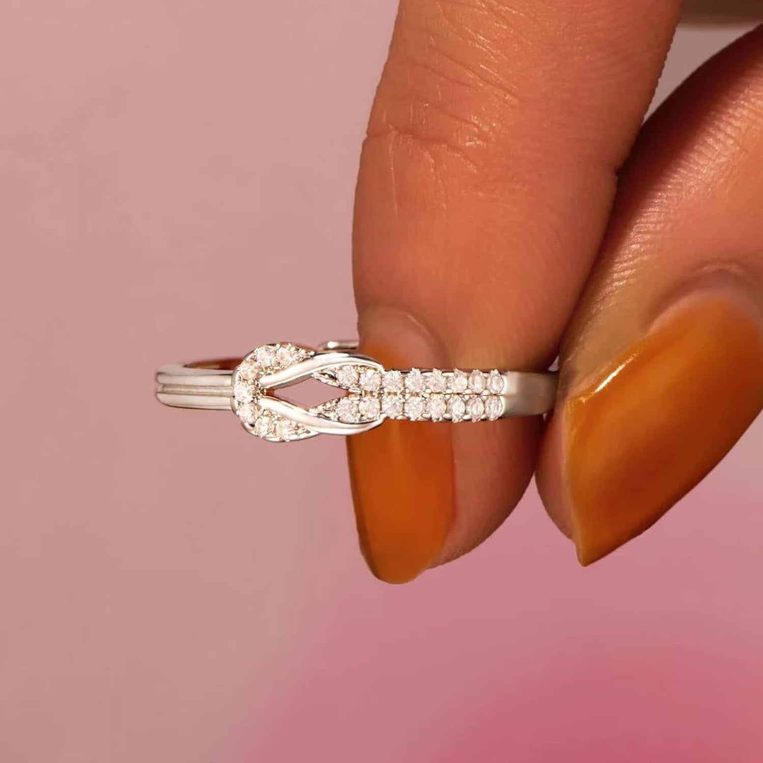 Mother daughter matching rings displayed together