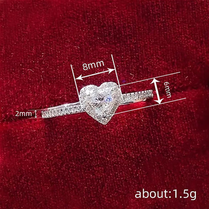 Heart love ring displayed in luxury jewelry box for gift presentation