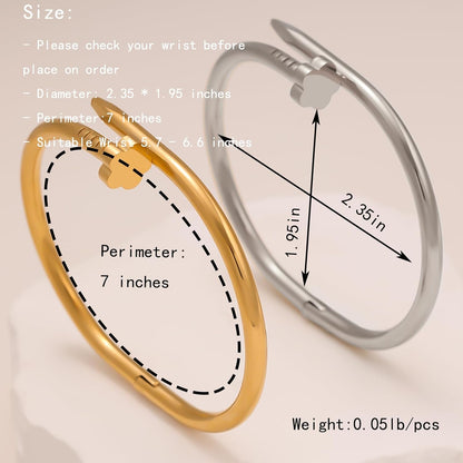 FAFUGA 18 K Gold Plated Double Bangle Bracelet Stack Love Jewelry Set for Women Gift with Box