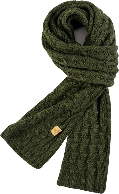 PAGE ONE Women'S Ribbed Knit Scarf Winter Warm Long Big Wrap Cashmere Wool Thick Large Chunky Scarf for Women