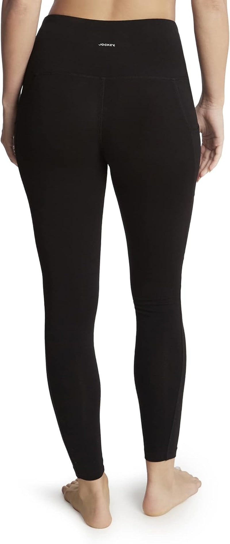 Close-up of side pocket detail on Jockey women's ankle leggings
