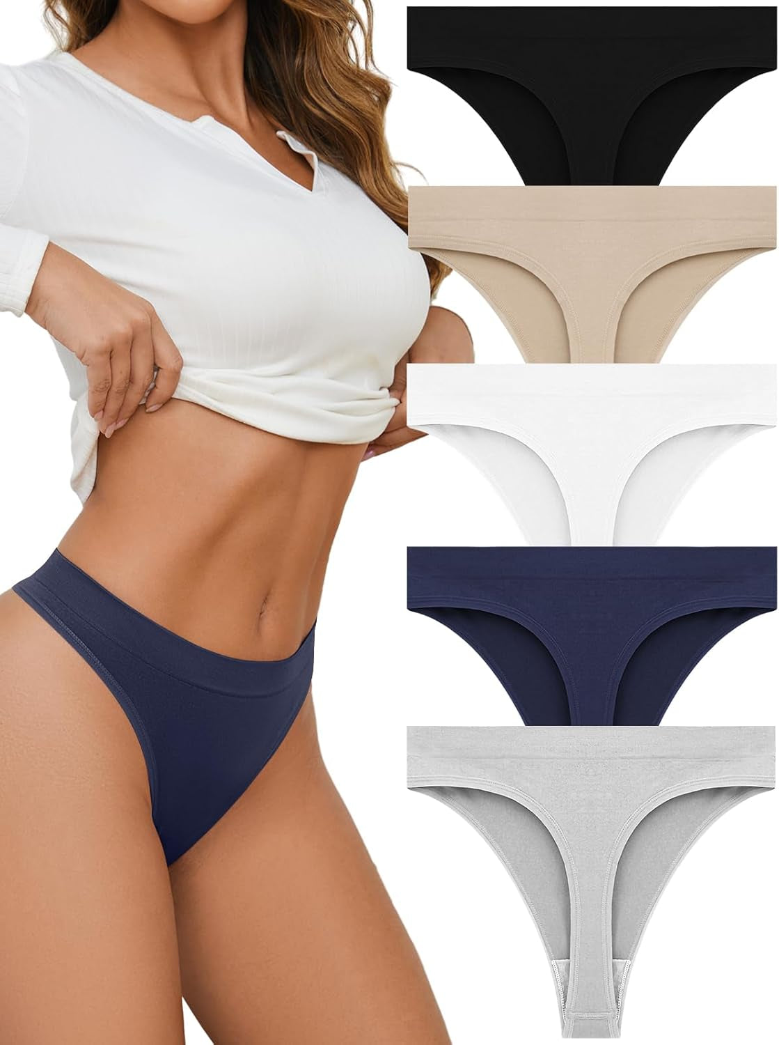 Back view of seamless thong showing no-show invisible design