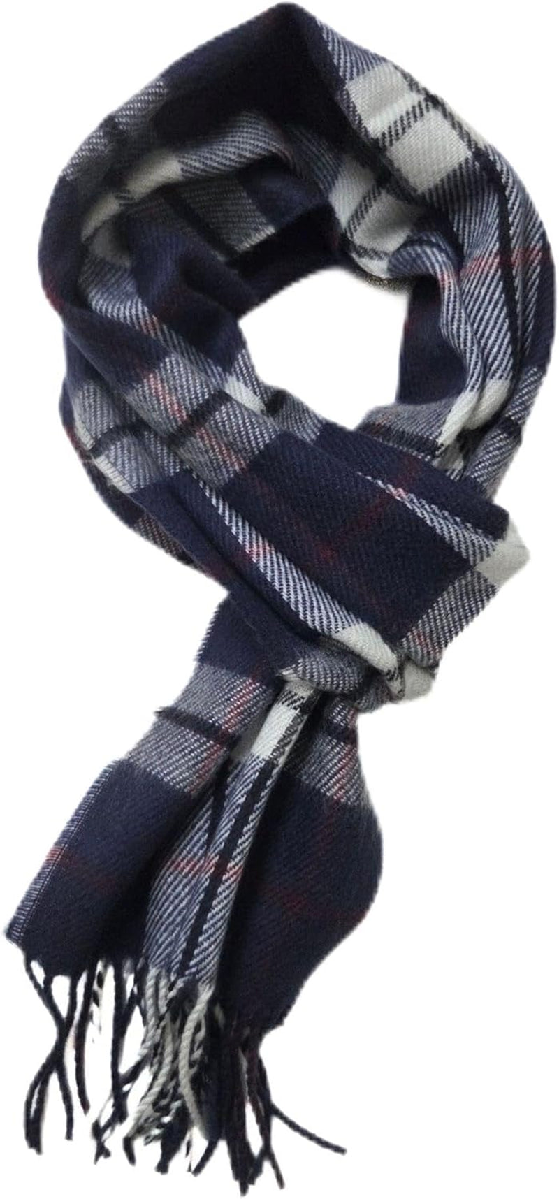 A.WAVE Premium Soft-Touch Plaid Tassel Scarf for Men, Elegant Winter Wrap
