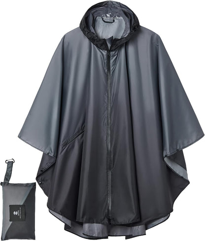 Saphirose Unisex Rain Poncho Waterproof Raincoat Hooded for Adults Women with Pockets