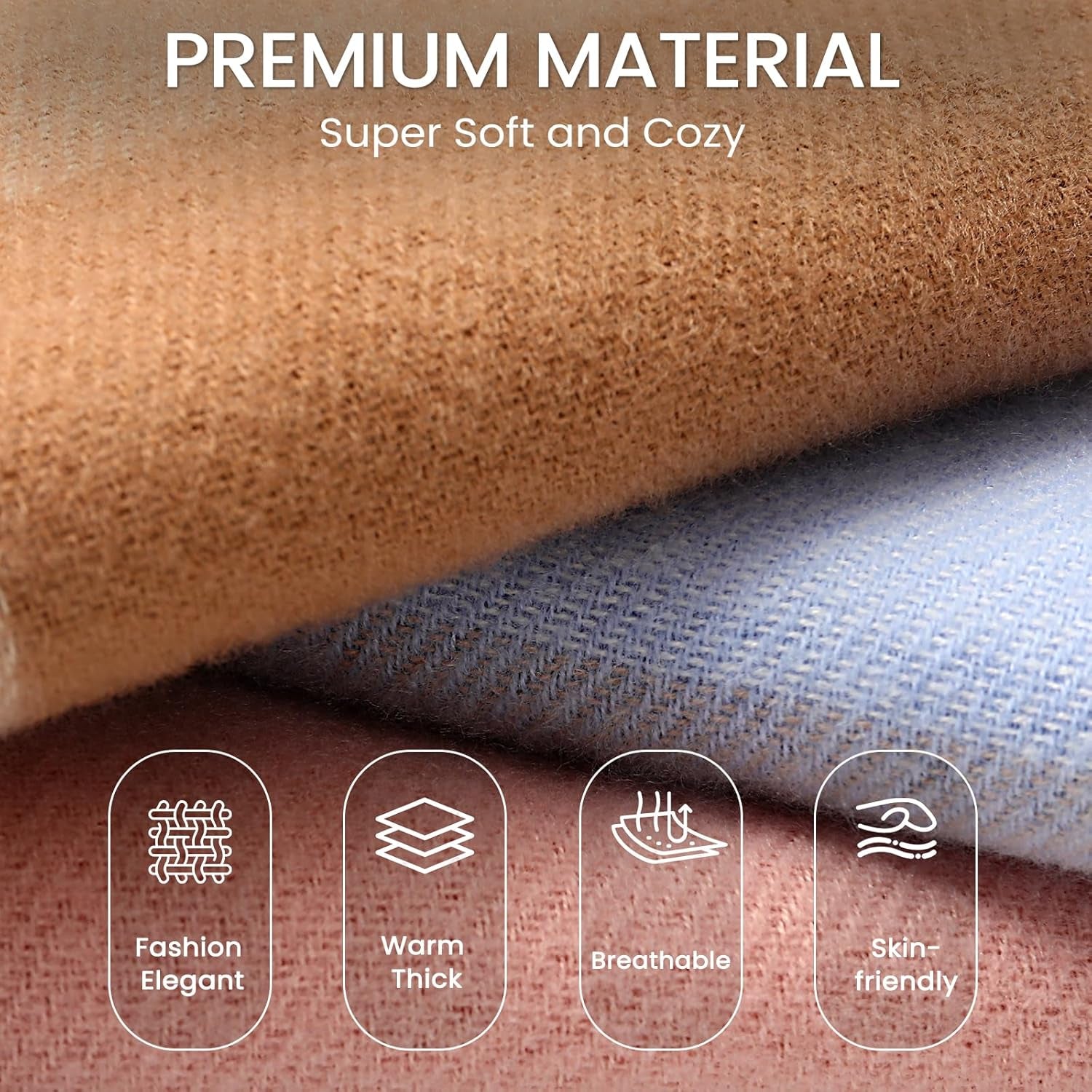 Trifabricy Winter Scarfs for Women, Long Blanket Scarf, Cashmere Feel Plaid Scarf, Winter Pashmina Shawls and Wraps