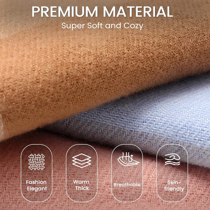 Trifabricy Winter Scarfs for Women, Long Blanket Scarf, Cashmere Feel Plaid Scarf, Winter Pashmina Shawls and Wraps