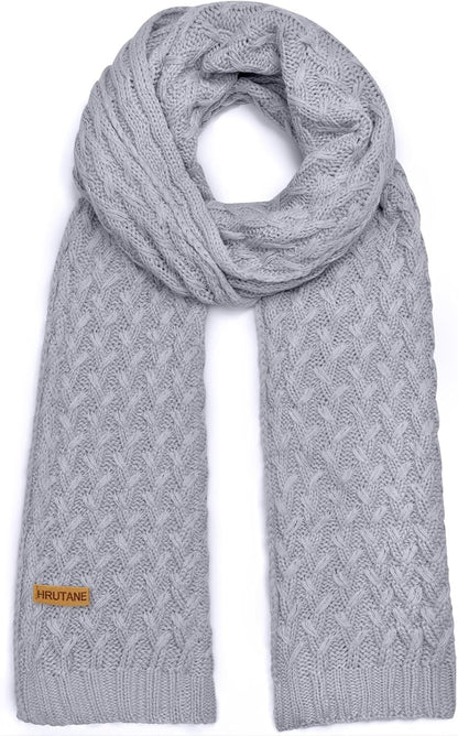 Winter Scarf for Women, Chunky Ribbed Knit Soft Long Wrap Cold Weather Stocking Stuffers Thick Warm Large Scarves