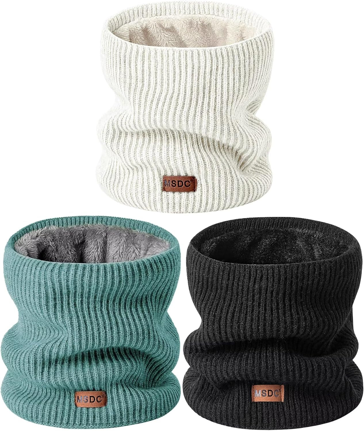 Winter Neck Gaiters for Men 3 Pack,Neck Warmer Men Women with Thermal Thick Warm Fleece Lined Cold Weather
