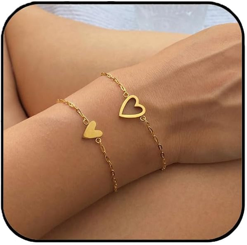 Gold heart bracelet set packaging and presentation box