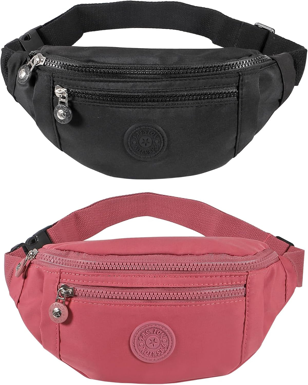 Black fanny pack with all phones compatibility feature