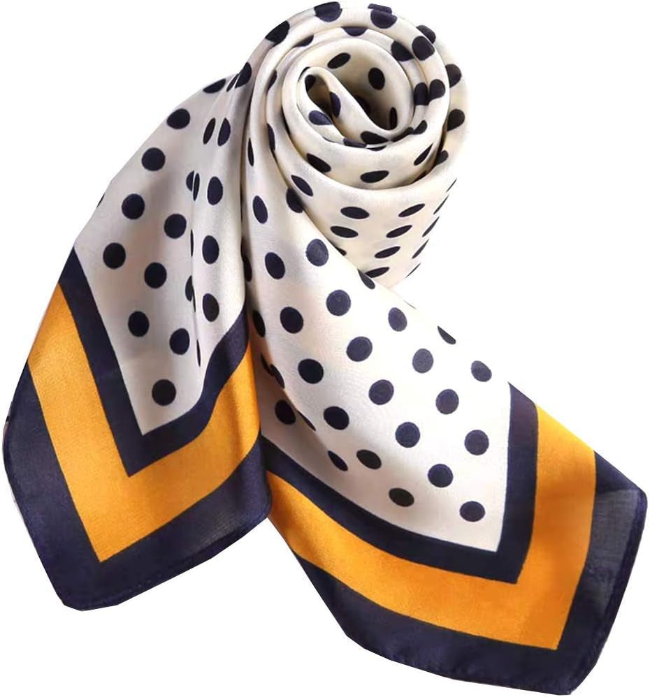 ANDANTINO 100% Mulberry Silk Square Scarf for Hair-25.6" X25.6'' Women Men Natural Silk Neckerchief Digital Printed Headscarf