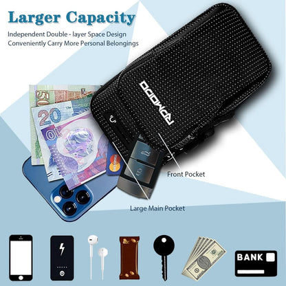 Running armband with dual pockets for iPhone Samsung phones
