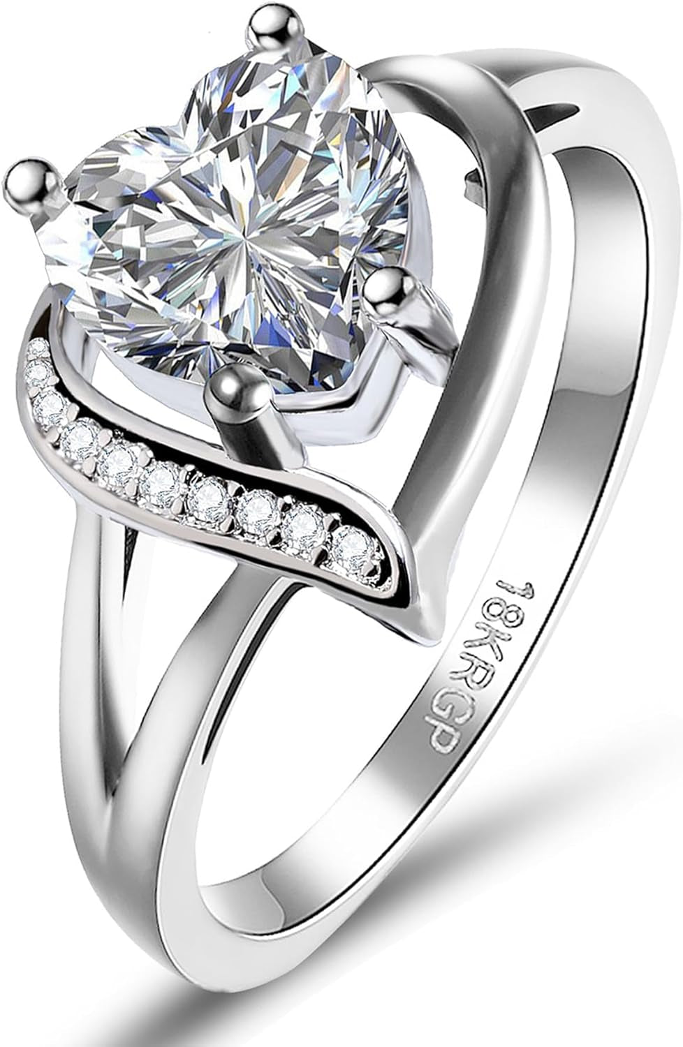 Engagement Rings for Women AAA+ Heart Cubic Zirconia Promise Rings for Her Womens Rings Black Gold Gothic Rings Christmas Gifts Fashion Wedding Rings Statement Rings for Women