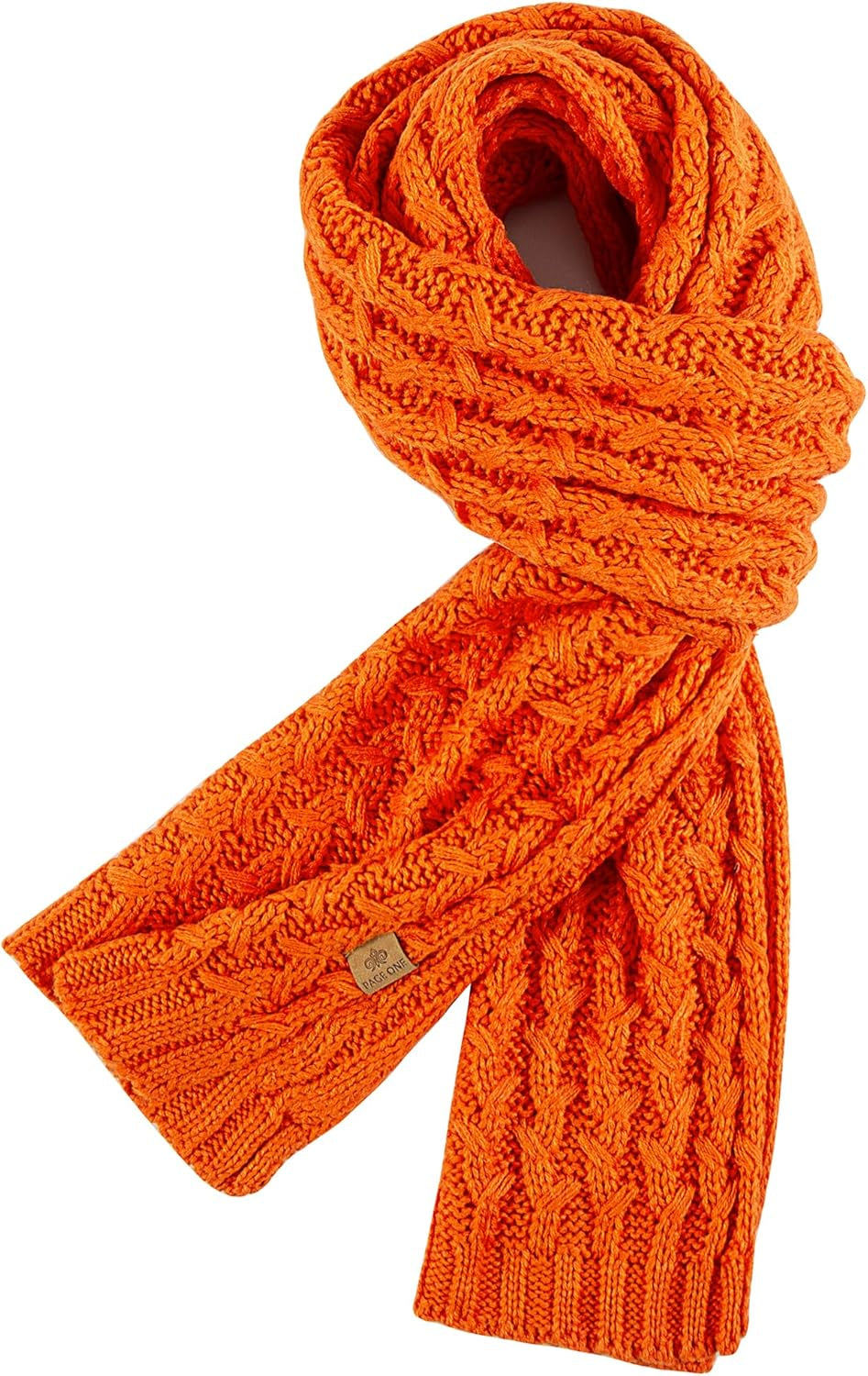 PAGE ONE Women'S Ribbed Knit Scarf Winter Warm Long Big Wrap Cashmere Wool Thick Large Chunky Scarf for Women