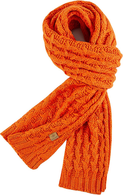 PAGE ONE Women'S Ribbed Knit Scarf Winter Warm Long Big Wrap Cashmere Wool Thick Large Chunky Scarf for Women