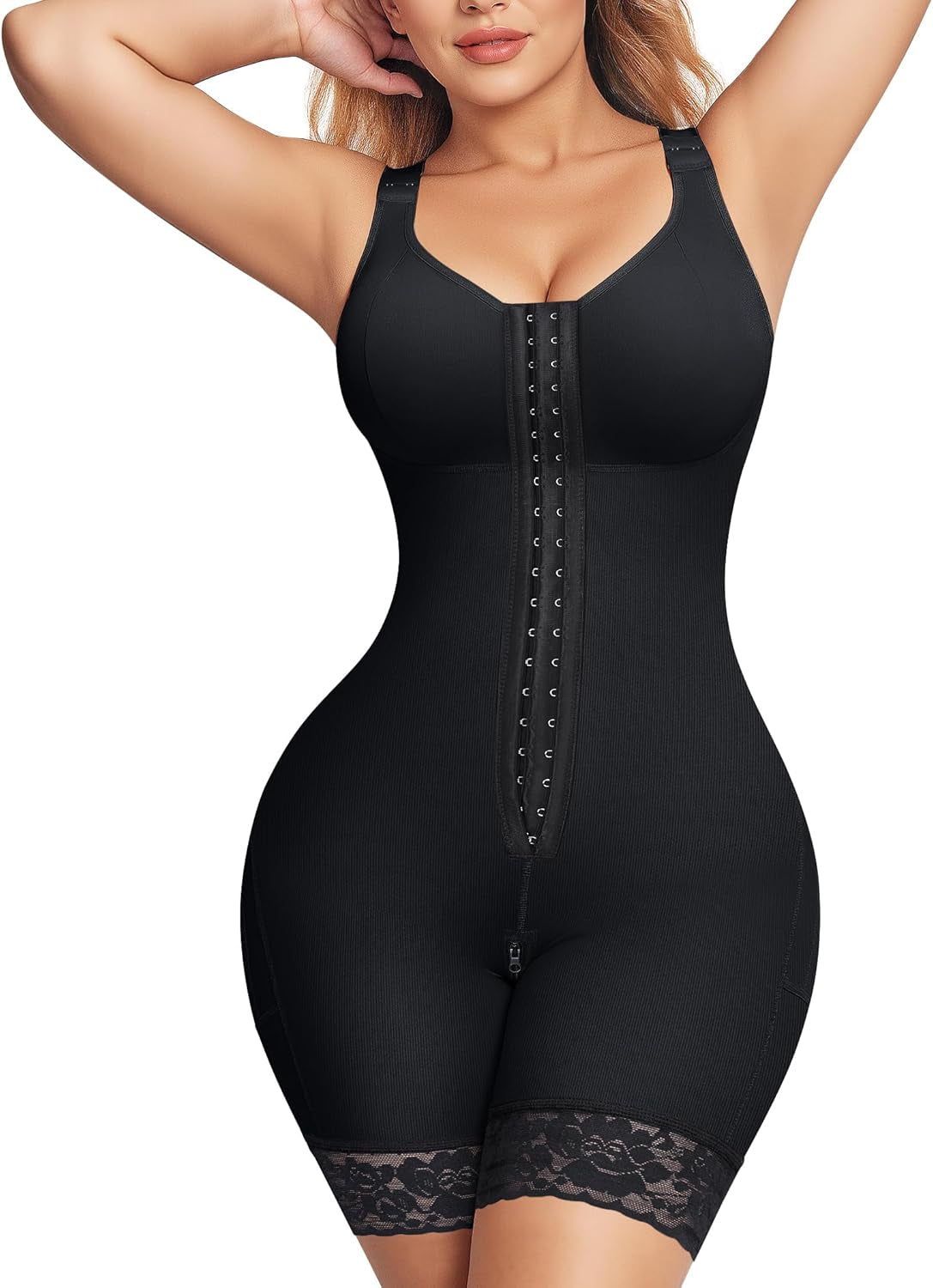 Nebility fajas colombianas moldeadoras full body shapewear bodysuit in black