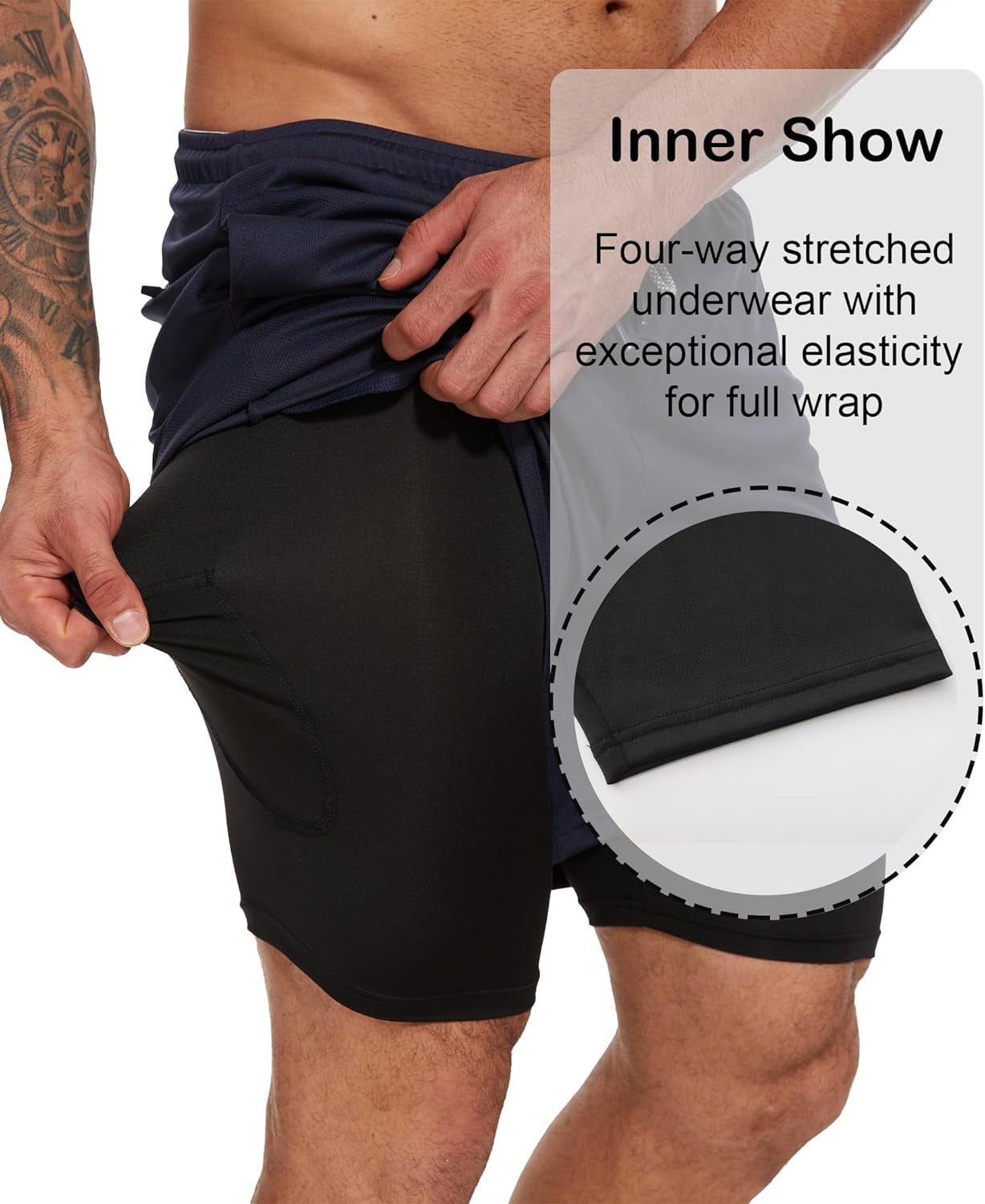 Men wearing quick-dry running shorts during outdoor workout session