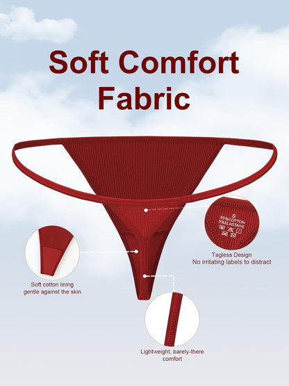 Cotton thong panties 10-pack with low-rise fit